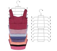 ZEDODIER Confezione da 2 grucce salvaspazio per reggiseni, antiscivolo, da appendere, organizer per armadio, canottiere, reggiseni, cravatte, costumi da bagno, vestiti con spalline, argento