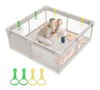ZEEBABA Baby Playpen with Mat, 59x59inch Playpen, Playpen for Babies and Toddlers, Small Baby Play Pens, Large Playpen for Toddler, Play Yard for Infants with 59" Play pen (150 * 150cm)
