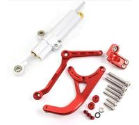 ZEEBQHKLW Stabilizzatore del Manubrio per Ducati per Multistrada V4 S 2021-2024 per MULTISTRADA V4 RS 2024 Pikes Peak 2022 2023 Kit Staffa Stabilizzatrice dello Sterzo per Moto(Red Set 2)