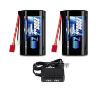 Zeee 2S Batteria Li-Ion 7,4V 2000mAh con spina Deans T compatibile con auto RC in scala 1:10, 1:12, 1:16, quattro ruote motrici, auto RC ad alta velocità, barca RC, camion RC (2 pcs)