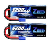 Zeee 2S LiPo 5200mAh 7.4V 80C Batteria RC con connettore EC5(2pcs) | Batteria per veicoli RC in scala 1/8 e 1/10, auto, truggy, aeroplani, UAV e droni FPV
