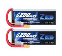 Zeee 2S LiPo 6200mAh 7,4V 120C Batteria Softpack con spina XT60(2 pezzi)