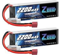 Zeee 2S Lipo 7,4V 50C 2200mAh con Connectore T Spina (2 pezzi) | Batteria RC per FPV Racing UAV Drone Veicolo a quattro assi elicottero RC Nave Veicolo Modells