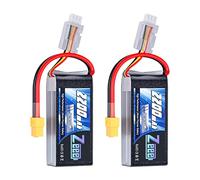Zeee 2S Lipo Batteria 50C 2200mAh 7.4V con Spina XT60 (2 Pezzi) | Batteria Corta per 1/16 Slash RC Auto RC Camion RC Elicottero Aereo Quadcopter Drone RC Barca da Corsa Modelli