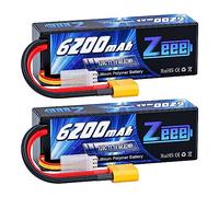Zeee 3S Lipo 11,1V 120C 6200mAh Batteria RC rigida con spina XT90 per veicoli in scala 1/8 1/10, auto RC, camion cisterna, modelli da corsa (2pcs)