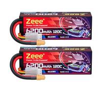 Zeee 3S Lipo 6200mAh 11,1V 120C Batteria con connettore XT60 per auto RC in scala da 1/8 a 1/10, camion cisterna, modelli da corsa (2 pezzi)
