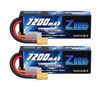 Zeee 3S Lipo 7200mAh 11,1V 120C con spina XT90 Batteria RC rigida per veicoli in scala 1/8 1/10, auto RC, carri armati, truggy, buggy, camion RC, barche (2pcs)