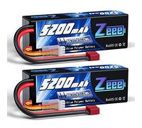 Zeee 3S Lipo Batteria 11,1V 80C 5200mAh Hardcase con connectore Deans T spina per RC Evader BX RC Veicolo Auto LKW Truggy RC Nave RC Modells RC Hobby (2 pezzi)
