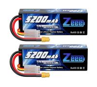 Zeee 3S Lipo Batteria 5200mAh 11.1V 80C RC Batteria Custodia Rigida con Spina XT60 per RC Auto Camion Serbatoio Barca RC Aereo Aereo Quadricottero Elicottero (2 pezzi)