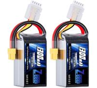 Zeee 4S Lipo 14,8V 120C 1300mAh Batteria RC con connettore XT60 (2 pezzi) | Batteria RC per drone da corsa FPV, quadricottero, elicottero, aereo, barca RC, auto RC, modelli RC