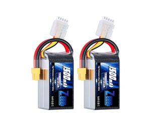 Zeee 4S Lipo 14,8V 120C 1500mAh Batteria RC con Connectore XT60 per FPV Racing UAV Drone Veicolo a quattro assi elicottero RC Nave Veicolo Modells (2 pezzi)