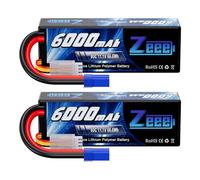 Zeee - Batteria Lipo 3S da 11,1 V, 80 C, 6000 mAh, custodia rigida con spina EC5, per veicoli RC in scala 1/8 1/10, auto, camion, barche (confezione da 2)