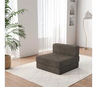 ZeeFu Divano letto pieghevole in memory foam, grigio/marrone, con cuscino, poltrona futon, letto per gli ospiti e divano pieghevole, fodera lavabile per letto matrimoniale (marrone)