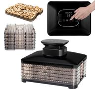 ZEEGMA DRY CHEF PRO Essiccatore Alimentare per Funghi Potenza 400 W, Essiccatore Frutta e Verdura, 5 Vassoi, Regolazione Temperatura 35-70˚C, Termocircolazione Timer fino a 72 h (Nero)