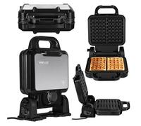 ZEEGMA GOFREE CHEF PRO Waffle Piastra Alta Potenza 1200 Watt per Waffle Belgi, Doppia, Verticale, Rivestimento antiaderente, Temperatura regolabile, Spia ready for use, Waffle spessi