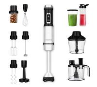 ZEEGMA HANDY VERSABLEND 14 in1 Frullatore a Immersione per Zuppe Frullati Potenza 1500W Piede frullatore, Frusta a Filo, Frusta Sbattiuova, Fruste a Spirale, Frusta per Purea Macinacaffè 0,8 l