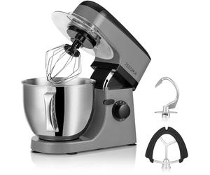 ZEEGMA Planeet MIX Impastatrice da 1800 W, robot multifunzione con ciotola da 5 l, con manico e coperchio, 8 velocità, incluso pannello touch a 3 pezzi