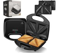 ZEEGMA ROTEE BASE BLACK Tostiera Potenza 750 W Piastra Tostapane per Panini, Sandwich e Toast Piastra Antiaderente, Protezione da Surriscaldamento, Tostapane per Tostatura Sandwich