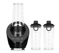 ZEEGMA VITAMINE BASE Frullatore Elettrico per Cocktail e Frullati 300W Frullatore Portatile, Mini Frullatore 2 Bottiglie Intercambiabili da 400ml, 2 Velocità, Per Tritare Ghiaccio, Noci