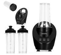 ZEEGMA Vitamine Ferro Mini Frullatore Portatile 200 W | Azionamento Magnetico, 2 Bottiglie da 300 ml, 2 Velocità, per Cocktail, Frullati, Ghiaccio e Noci