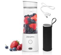 ZEEGMA VITAMINE GO Frullatore portatile 450ml per Smoothie e frullato proteico, Mixer con Bateria 5000mAh USB 25 Utilizzi per carica Personale leggero Mini Frullatore 6 Lame 2 Velocità 300W