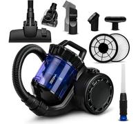 Zeegma Zonder Base Aspirapolvere ciclonico Senza sacco, Alta potenza di aspirante 899W, Anti allergeni, 2 Filtri HEPA rimovibile e lavabile, Set di Accesori, Container 2.5L Classe Energetica A Cavo 5m