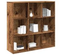 Zeehear Libreria effetto legno anticato, 98 x 29 x 97,5 cm, con 9 scomparti, scaffale sottile come divisorio, sistema di scaffale aperto per soggiorno, ufficio, studio, cameretta dei bambini