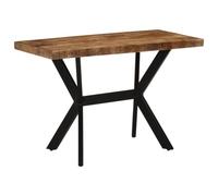 Zeehear Tavolo da pranzo, 110 x 55 x 75 cm, in legno massiccio di mango, robusto tavolo da cucina con struttura in metallo, ideale per sala da pranzo, soggiorno, venature del legno uniche