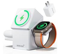 ZEEHOO Stazione di ricarica 3 in 1, per stazione di ricarica iPhone, per caricabatterie Apple MagSafe, certificato Qi2, caricabatterie wireless veloce da 15 W, per Apple Watch, per iPhone 17, 16, 15