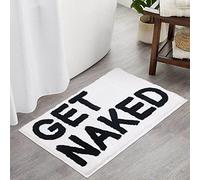 Zeeinx Get Naked Tappeto da bagno carino tappeto da bagno antiscivolo in microfibra tappeto da bagno divertente decorazione per appartamento bianco nero tappetino da bagno per vasca e doccia, lavabile