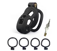 ZeeKoug Multi Foro indossabile Gabbia, Gabbia di Protezione Fitness, indossabile e Non Caduta Nero Ultra-Sottile Piccola Dimensione, con Quattro Anelli circolari intercambiabili di Diverse Dimensioni