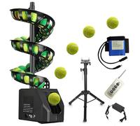 ZEEKYFOR Lanciapalle da Tennis con Telecomando, Lanciapalle da Tennis Portatile con Staffa Regolabile, Altezza e Angolazione Regolabili