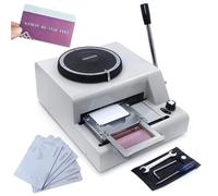 ZEEKYFOR Macchina per Goffratura di Carte 85x55mm, Goffratrice Manuale da 72 Caratteri, Stampante per Codici a Barre PVC/Lettere/Personalizzate, Strumenti Fai da Te