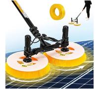 ZEEKYFOR Spazzola per La Pulizia dei Pannelli Solari, 65 cm, Spazzola Rotante a Doppia Testa e Asta, Kit per La Pulizia dei Pannelli Fotovoltaici Elettrici,Mains Electricity-7.5m/24ft