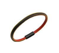 Zeeme Stainless Steel Bracciale Pelle Nero Rosso Oro Germania Chiusura Magnetica
