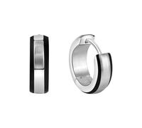 ZEEme Stainless Steel creoli acciaio inox lucido/opaco PVD nero diametro 13 mm