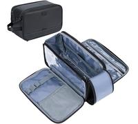 ZEEMO Astuccio da bagno da uomo, impermeabile, resistente alle perdite, con grande capacità per articoli da toeletta, Multi-tasca 6L (nero), Plus Toiletry Bag, Astuccio da bagno da uomo