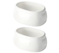 zeeooil Zuccheriera porta bustine di zucchero, 2 pezzi, in ceramica, colore: bianco