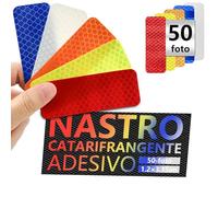 Zeeorymn 50PCS Nastro Riflettente, Impermeabile Pesca Sicura Adesivi per Caschi da Sci, Motociclette, Auto, Nastro Riflettente ad Alta Visibilità