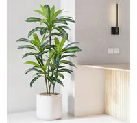 ZEEOZE Albero artificiale 120cm Artificiale Dracaena Pianta Finta Alta con Vaso Nero Piante Finte da Interno Per Interni Esterno Soggiorno Camera da Letto Ufficio Casa Corridoio Decorazione (1Pz)