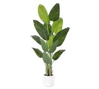 ZEEOZE Pianta Artificiale Uccello del Paradiso 180cm Alta Finta Palma Tropicale Per Interno Esterno con 13 Foglie Banano Albero Finto da Interno con Aaso Bianco Per Letto Giardino Ufficio Decorazione