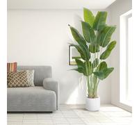 ZEEOZE Pianta Artificiale Uccello del Paradiso 230cm Alta Finta Palma Tropicale Per Interno Esterno con 18 Foglie Banano Albero Finto da Interno con Aaso Bianco Per Letto Giardino Ufficio Decorazione