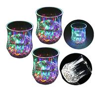 Zeerkeer Cambiamento Cromatico Bicchiere Bicchieri con LED 5 LED Luci Acrilico Plexiglass Non Fragile Impermeabile Marble Texture Materiale 3pcs