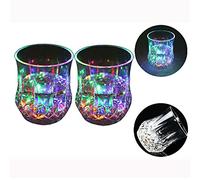 Zeerkeer Cambiamento Cromatico Bicchiere Bicchieri con LED 5 LED Luci Acrilico Plexiglass Non Fragile Impermeabile Marble Texture Materiale 2pcs