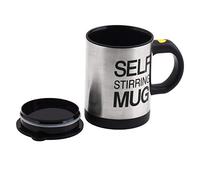 Zeerkeer Tazza da caffè auto-mescolante, in acciaio inox, elettrica, per miscelazione automatica e rotazione, per ufficio, viaggi, casa, 400 ml, colore: nero
