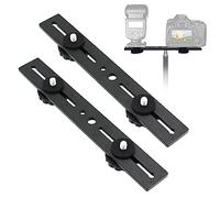 Zeetain Dual Speedlite Treppiede Staffa di supporto, 1/4 "Dual Camera Mount Flash Extension Bar, 20,3 cm doppia staffa treppiede per fotocamera, luce video LED, fotocamera DSLR, Flash Light