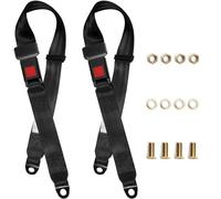 Zeetan Cintura di Sicurezza Universale, Cintura di Sicurezza Universale del Carrello da Golf per UTV, Cinture Regolabili A 2 Punti Kit di Imbracatura per Go Kart Cinture di Sicurezza,Nero,2