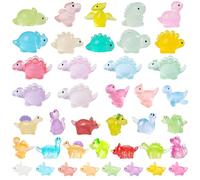 Zeevill Mini dinosauri in resina, 40 pezzi, si illuminano al buio in miniatura, per micro casa delle bambole e decorazioni per acquari