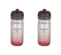 ZEFAL Pack Arctica 55 - Set di due Borracce per Bicicletta - Borraccia Termica Bici - Inodore e Impermeabile - Borracce Ciclismo Senza BPA, 2 x 550ml - Argento/Rosso