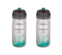 ZEFAL Pack Arctica 55 - Set di due Borracce per Bicicletta - Borraccia Termica Bici - Inodore e Impermeabile - Borracce Ciclismo Senza BPA, 2 x 550ml - Argento/Verde Caraibico